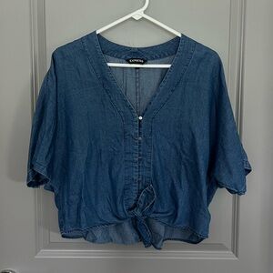 Express Women’s Denim Flowy Top